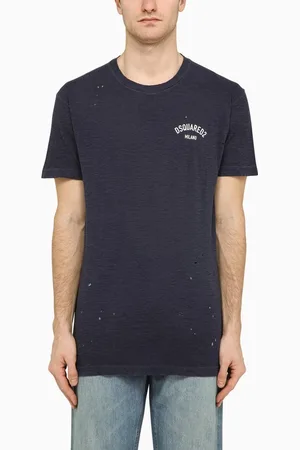 Dsquared2 Navy cotton blend T-shirt with logo