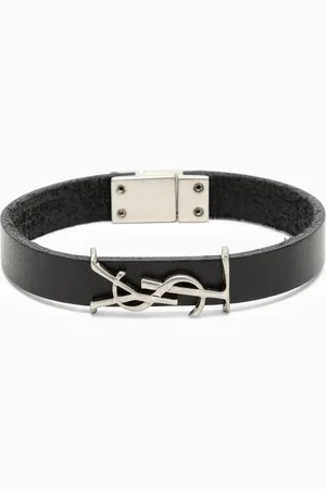 Saint Laurent Leather bracelet with logo