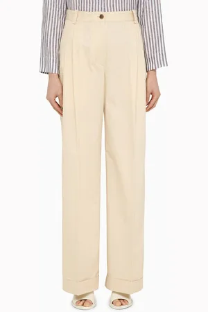 Maison Kitsuné Cream cotton trousers