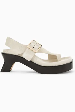 Loewe Ease heel slide ivory suede