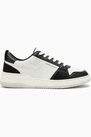 Salvatore Ferragamo Low black/white leather trainer