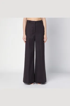 Stella McCartney Dark chocolate wide leg pants in wool