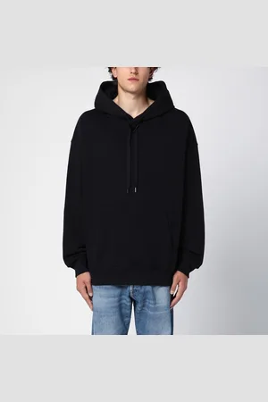 VALENTINO Cotton hooded sweatshirt with V detail