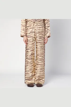 Stella McCartney Silk pants with tiger print