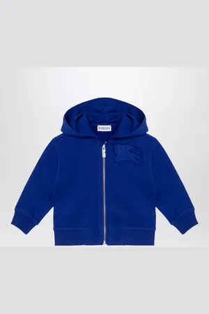 Burberry Electric blue cotton hooded sweatshirt with EKD logo