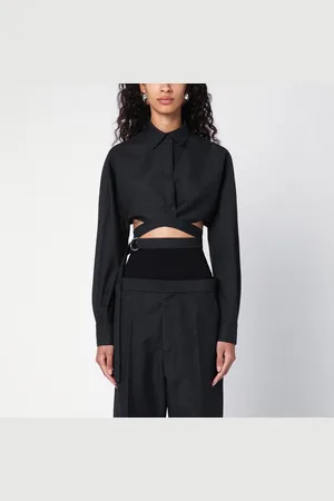 Alaïa Dark cotton crossover shirt