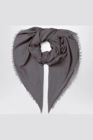 DESTIN Mud-coloured wool-silk blend scarf