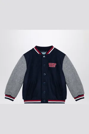 Kenzo Navy /grey wool blend bomber jacket