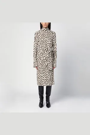 DRIES VAN NOTEN Écru polka dot dress with bow