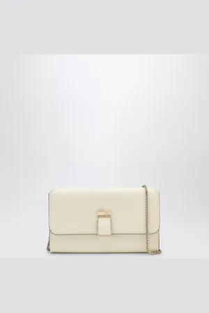 VALEXTRA Nolo ivory chain wallet