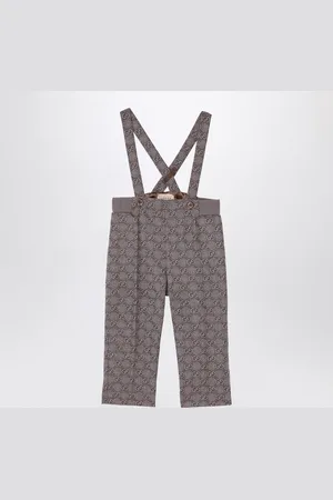 Gucci Wool flannel dungarees with GG pattern