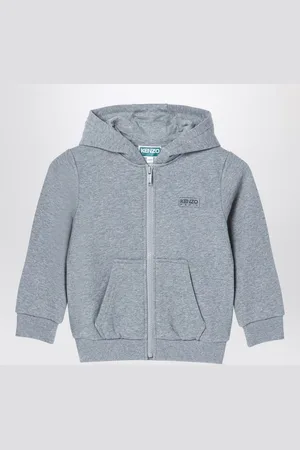 Kenzo Cotton blend zip sweatshirt with logo