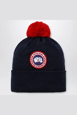 Canada Goose Navy wool bonnet with pon pon