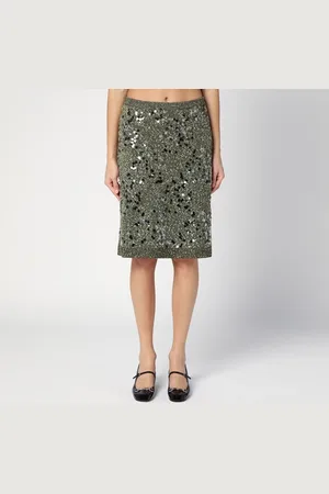 Gucci Dark viscose and tweed blend skirt