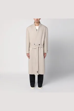 FEAR OF GOD Beige mélange double-breasted coat