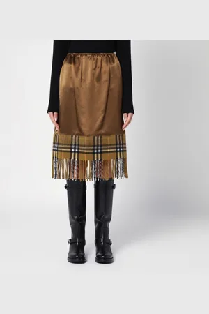Burberry Satin skirt with Check panel