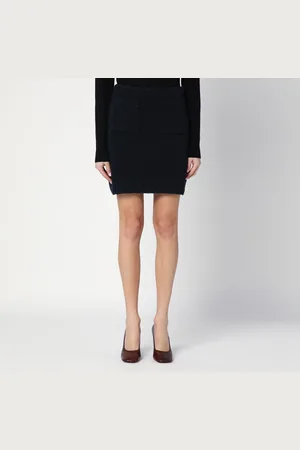 Bottega Veneta Navy bouclé wool blend mini skirt