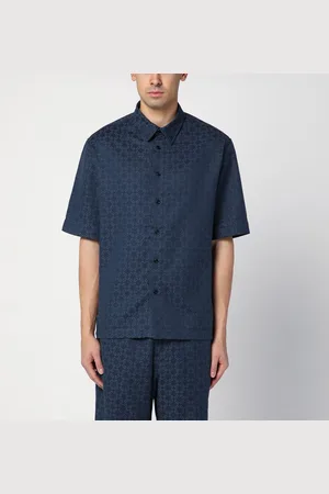 Givenchy /blue glossy Monogram 72 denim shirt