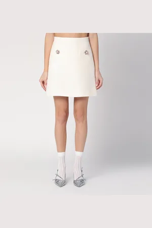 VALENTINO Ivory Crepe Couture Mini Skirt