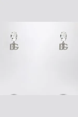 Dolce & Gabbana Earrings with crystal and silver DG logo