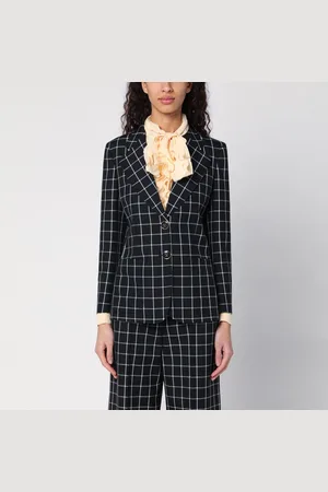 VALENTINO /ivory single-breasted chequered jacket