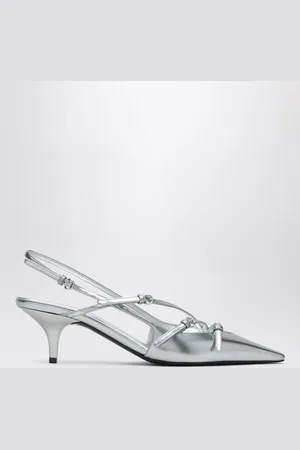 Miu Miu Silver slingback pumps with buckles
