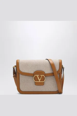 VALENTINO GARAVANI 9TO5 beige canvas and leather bag