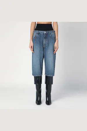 Alaïa Denim Bermuda with knitted band