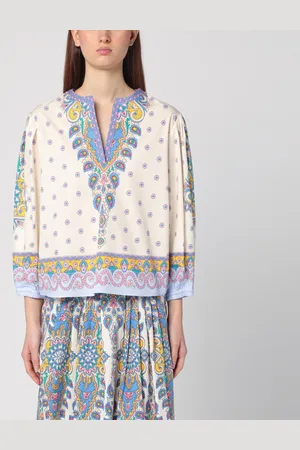 Etro Printed cotton blouse with balloon sleeves