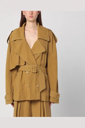 The Andamane Double-breasted overcoat in ochre