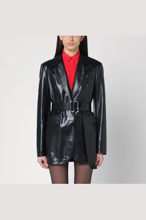 Sportmax Long leather jacket