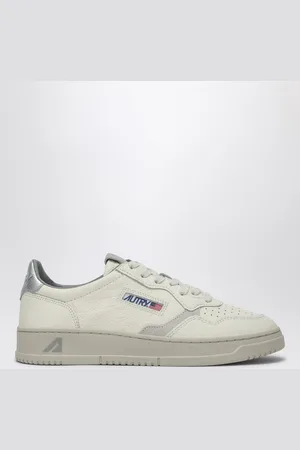 Autry Medalist sneakers in white/silver leather
