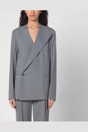 Loulou Studio Gray double-breasted wool jacket
