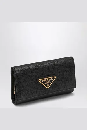Prada Saffiano key ring with logo