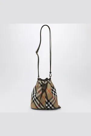 Burberry Small bucket with shoulder strap Check