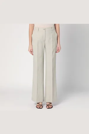 P.A.R.O.S.H. Palazzo trousers greige in linen blend