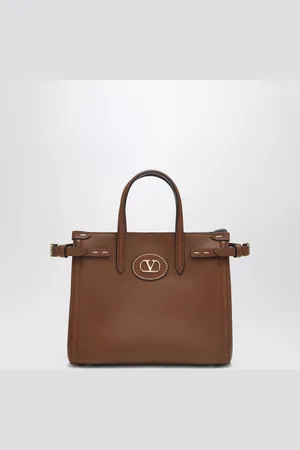 VALENTINO GARAVANI Tobacco leather small Antibes tote bag