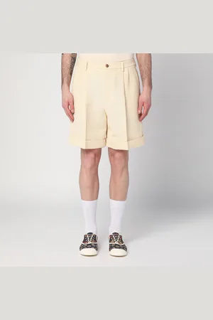 VALENTINO Butter-coloured Bermuda shorts with turn-ups