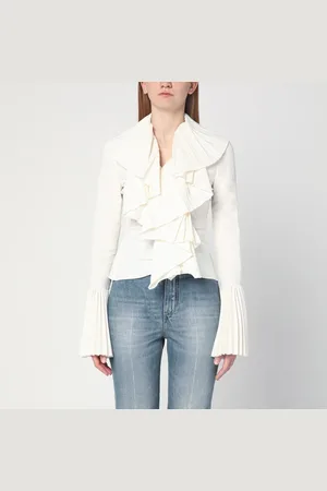 Alexander McQueen Ivory pleated blouse