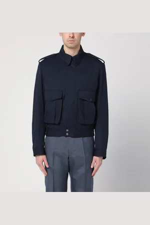 DRIES VAN NOTEN Navy wool gabardine jacket