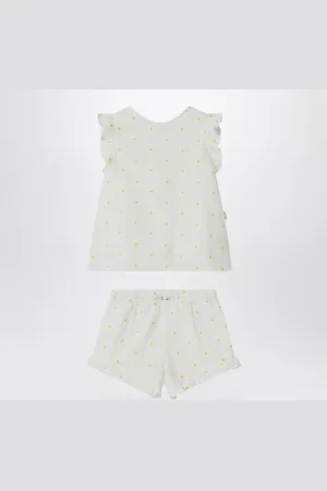 Il gufo Two-piece set with floral embroidery