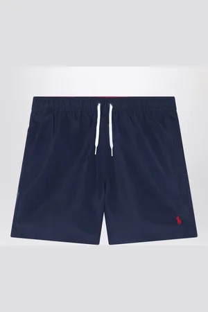 Ralph Lauren Boxer navy swim trunks with logo