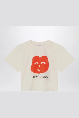 Bobo Choses Joyful Face ivory T-shirt