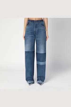 Gucci Two-tone wide-leg jeans with stone-washed treatment
