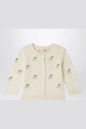 BONPOINT Cardigan Fayana ivory with embroidered cherries