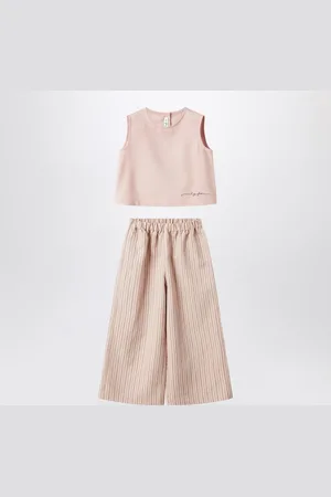 Il gufo Blush striped outfit