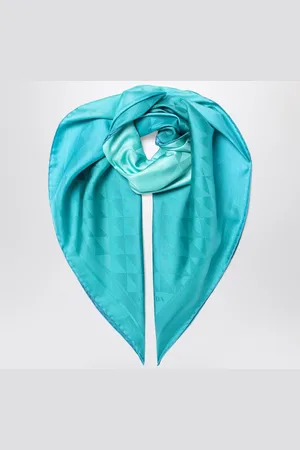 Prada Turquoise printed foulard in twill