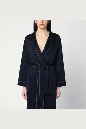 Gucci Dark satin shirt with GG detail
