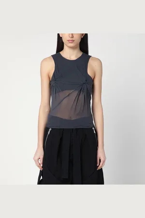 The Attico Gray silk tank top