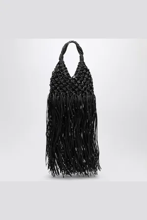Hibourama Vannifique Fringes bag in leather and raffia